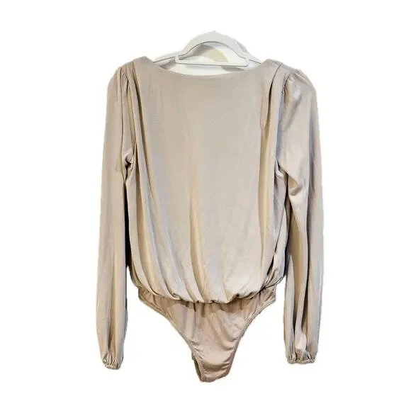 Lulu's Chic on Repeat Taupe V-Neck Long Sleeve Size XS NWT - Picture 7 of 13
